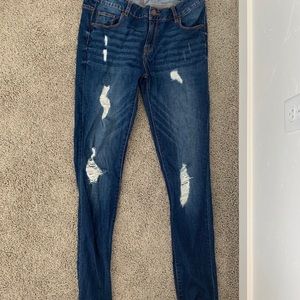 Blue Age dark distressed jeans